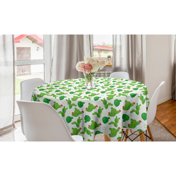 Green Cactus Plants Rectangle Tablecloth 54 x 54 Inch Romantic Table Cloth Modern Table Linen Cover for Dining Room Kitchen Party Home Decoration 
